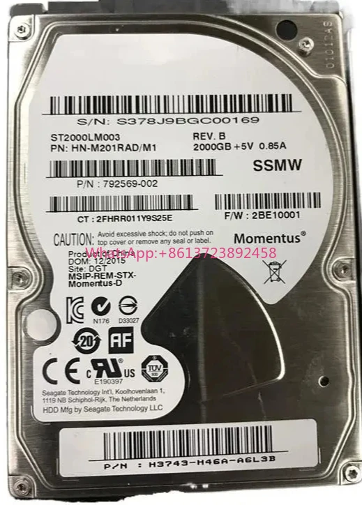 

Оригинальный 100% подлинный M9T ST2000LM003 2TB 5400 32MB 2.5 дюйма в наличии