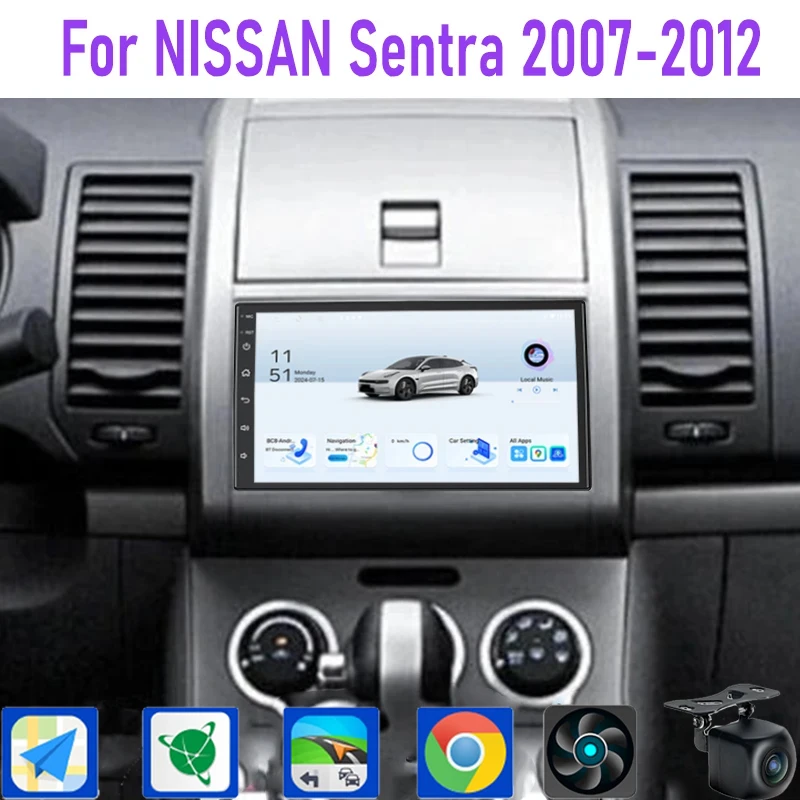 

7 "4 ГБ + 64 ГБ для Nissan Versa 2007-2014 автомобильный радиоприемник GPS реверсивное изображение Google Map головное устройство беспроводная задняя камера Carplay