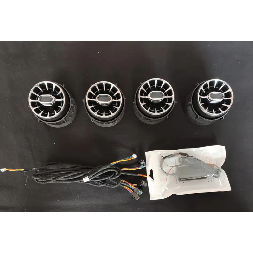 LED Front Air Vent Inlet Ambient Lamp Condition Turbine Air Outlet Ambient Light Car Accessories For Jeep Compass Patriot