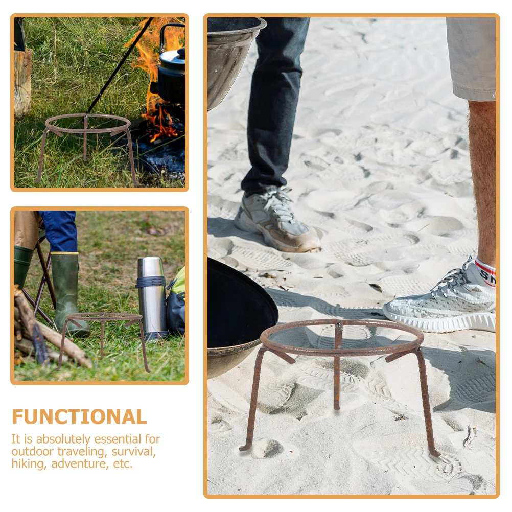 

Tripod Stove Iron Stand Wok Rack Pot Holders Outdoor Pan Rack Multi Function Camping Kitchen Tool BBQ Accessories