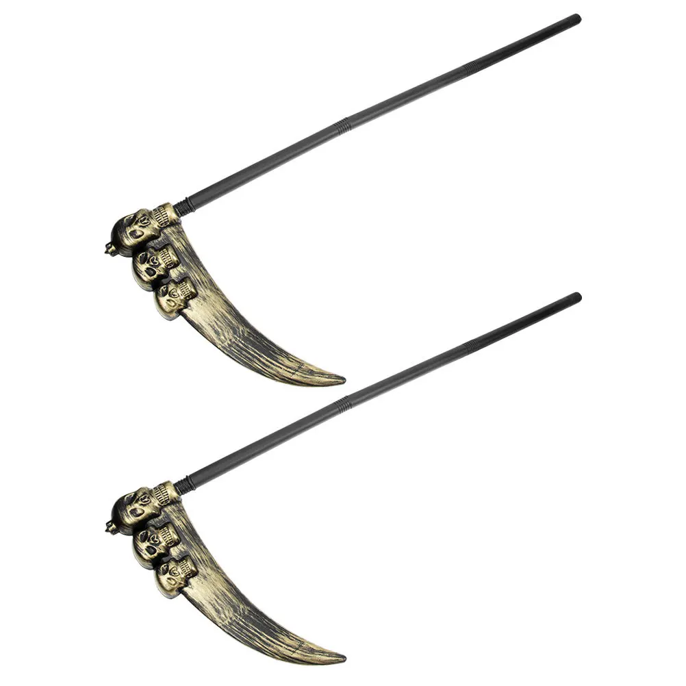 

2 шт., реквизит для косы на Хэллоуин, прочные пластиковые аксессуары для Хэллоуина для вечеринки, украшения для косплея, имитация реквизита