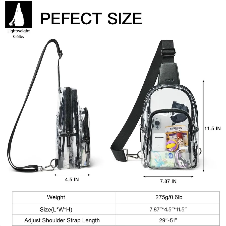 Прозрачная сумка для стадионных мероприятий Прозрачный кошелек для женщин Сумка через плечо для стадиона Прозрачная сумка для концертов и занятий спортом