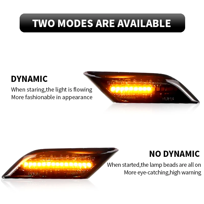 2PCS Smoke Lens LED Turn Signal Dynamic Lights For VW Transporter T6 2020- Sequential LED Side Marker Lamps Plug&Play 7LA94910