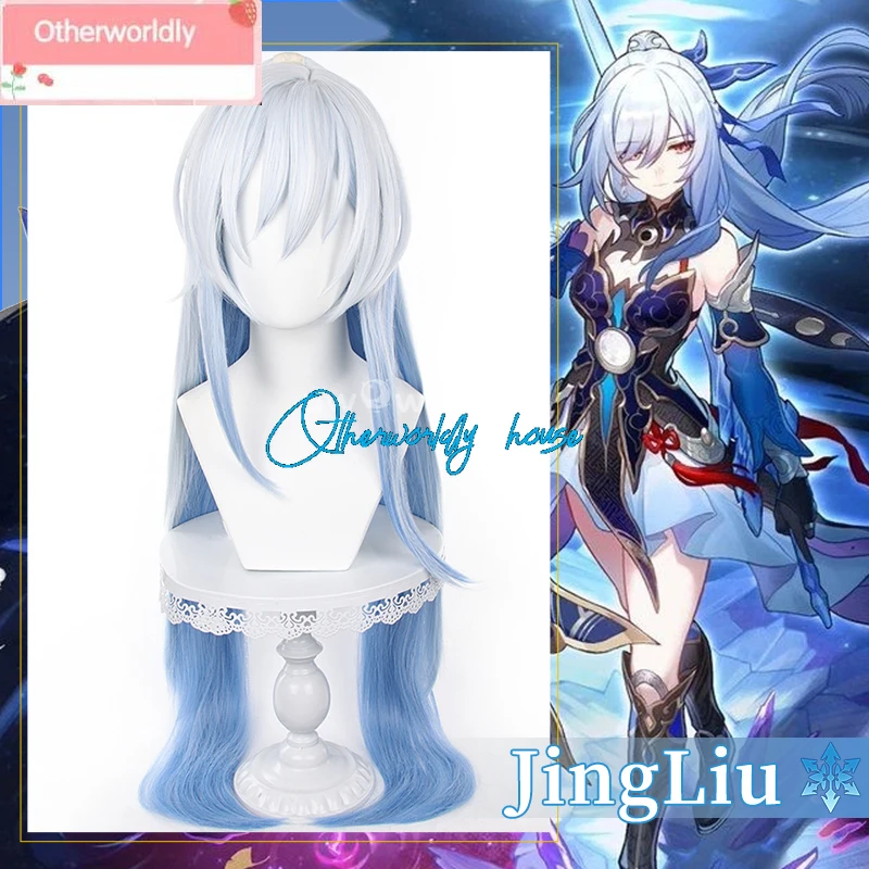 Honkai Star Rail Jing Liu Cosplay Wig Belobog Wildfire Butterfly HSR Cosplay JingLiu Long Hair Halloween Wig