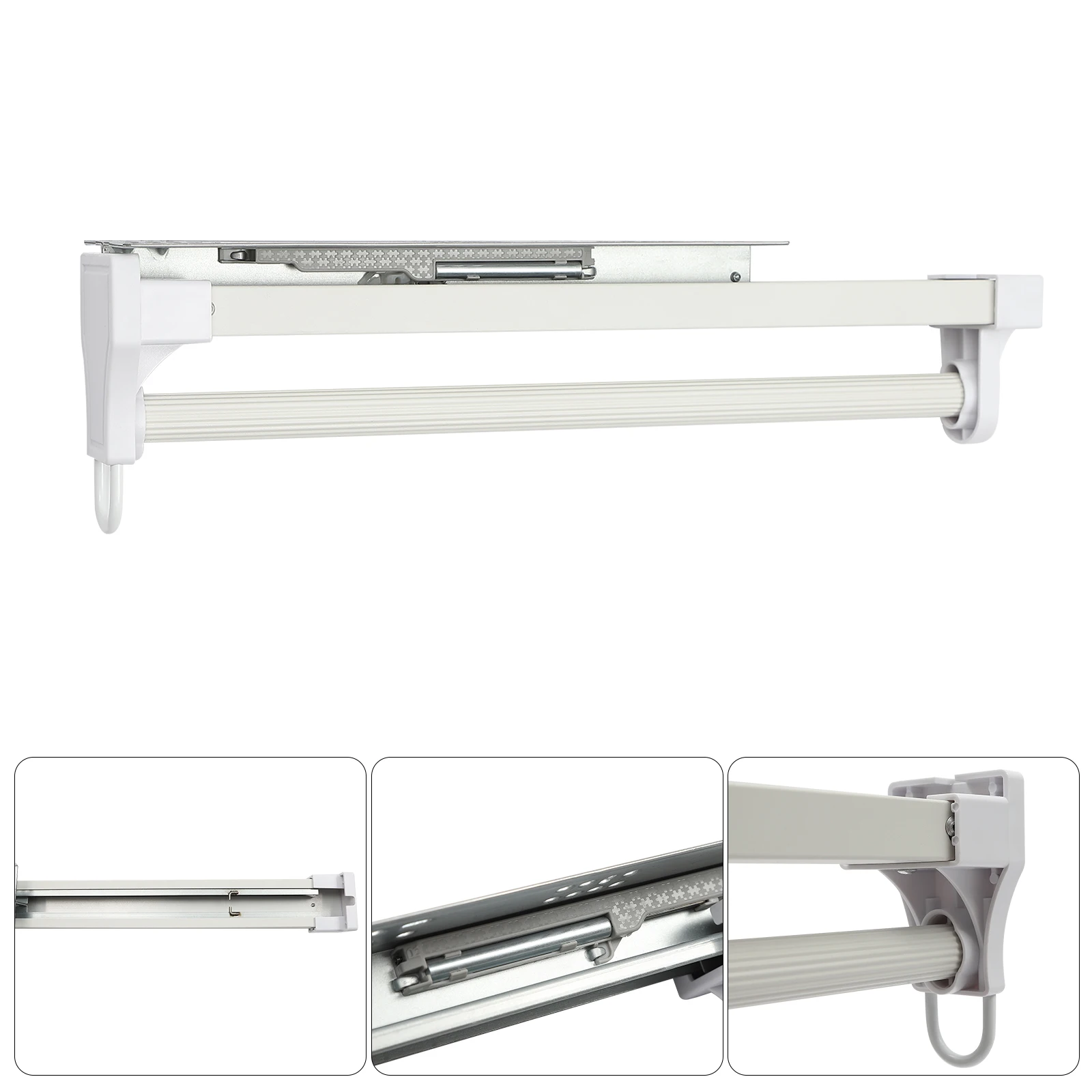 Pull-Out Clothes, Pants Hanger Rod with Damping Slide Rail - Wardrobe Clothing Rail - Clothes Hanging Rack Bar for Pants