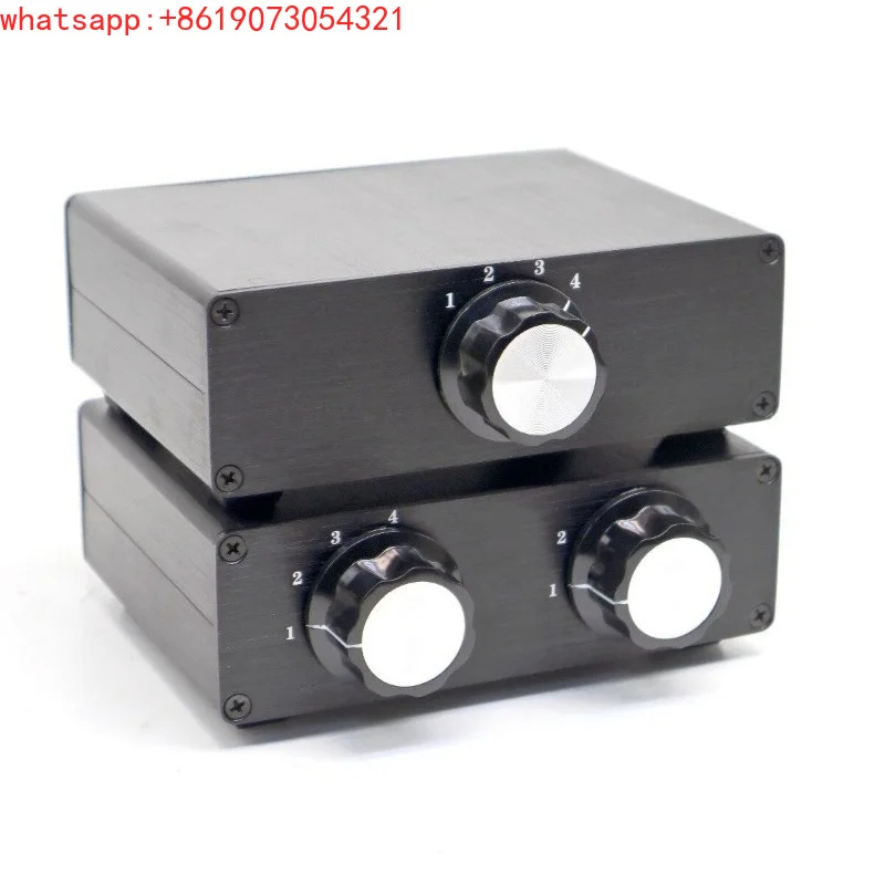 HiFi passive audio signal selector 4 in and 2 out audio signal input and output switcher power amplifier front stage