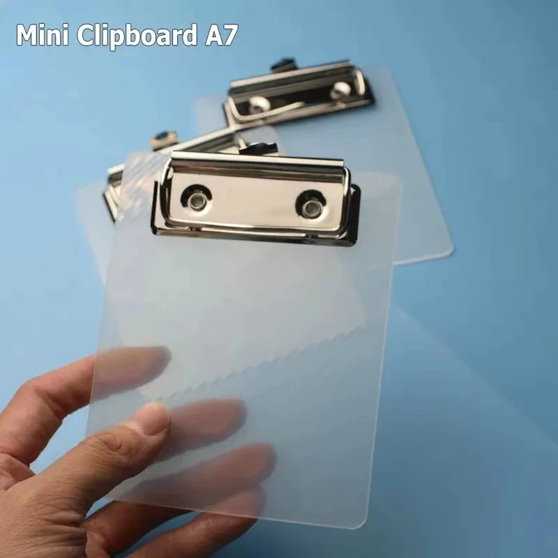 A7 Mini Clip Board Notepads Clipboard, Letter Size Plastic Pocket Clipboard with Low Profile Clip, for Office Classroom Supplies