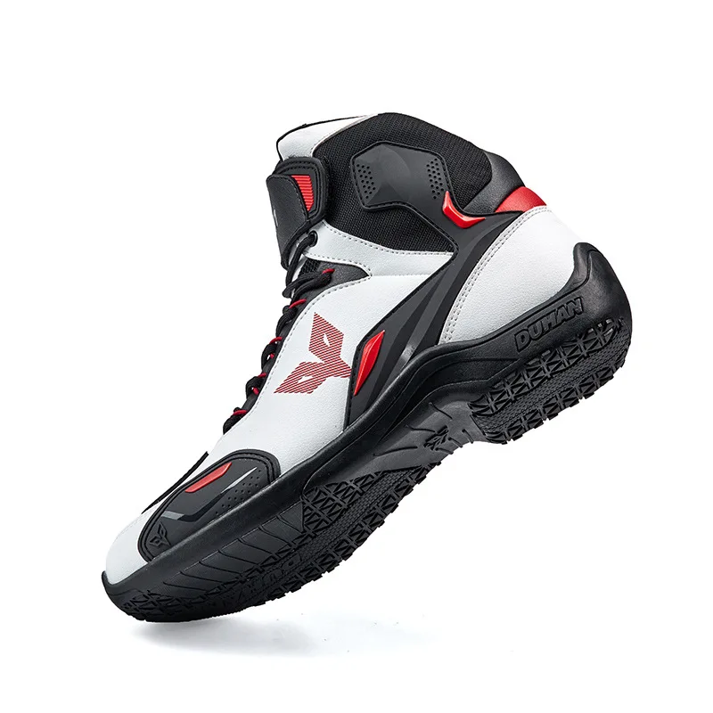 Mens Motorcycle Street Running Cycling Boots Locomotive Anti-drop Shoes Knight Wear-resistant Racing Boots Men's Four Season