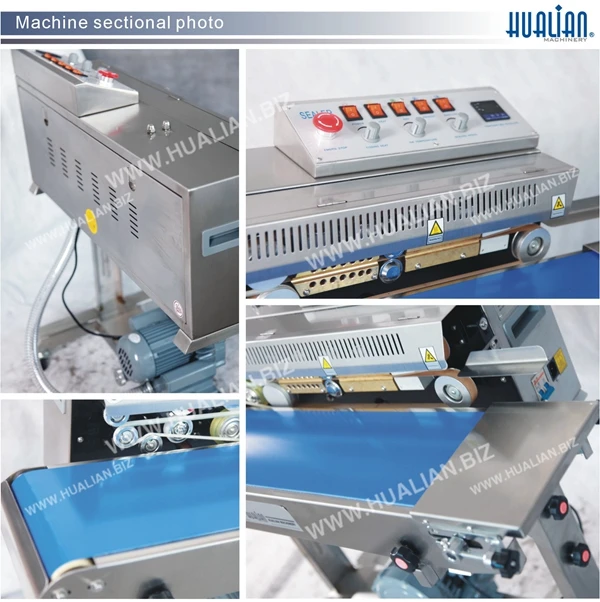 FRMQ-1010III Hualian Air Inflation Heat Plastic Bag Stand Band Sealer Continous Sealing Machine with Gas Filling Flushing