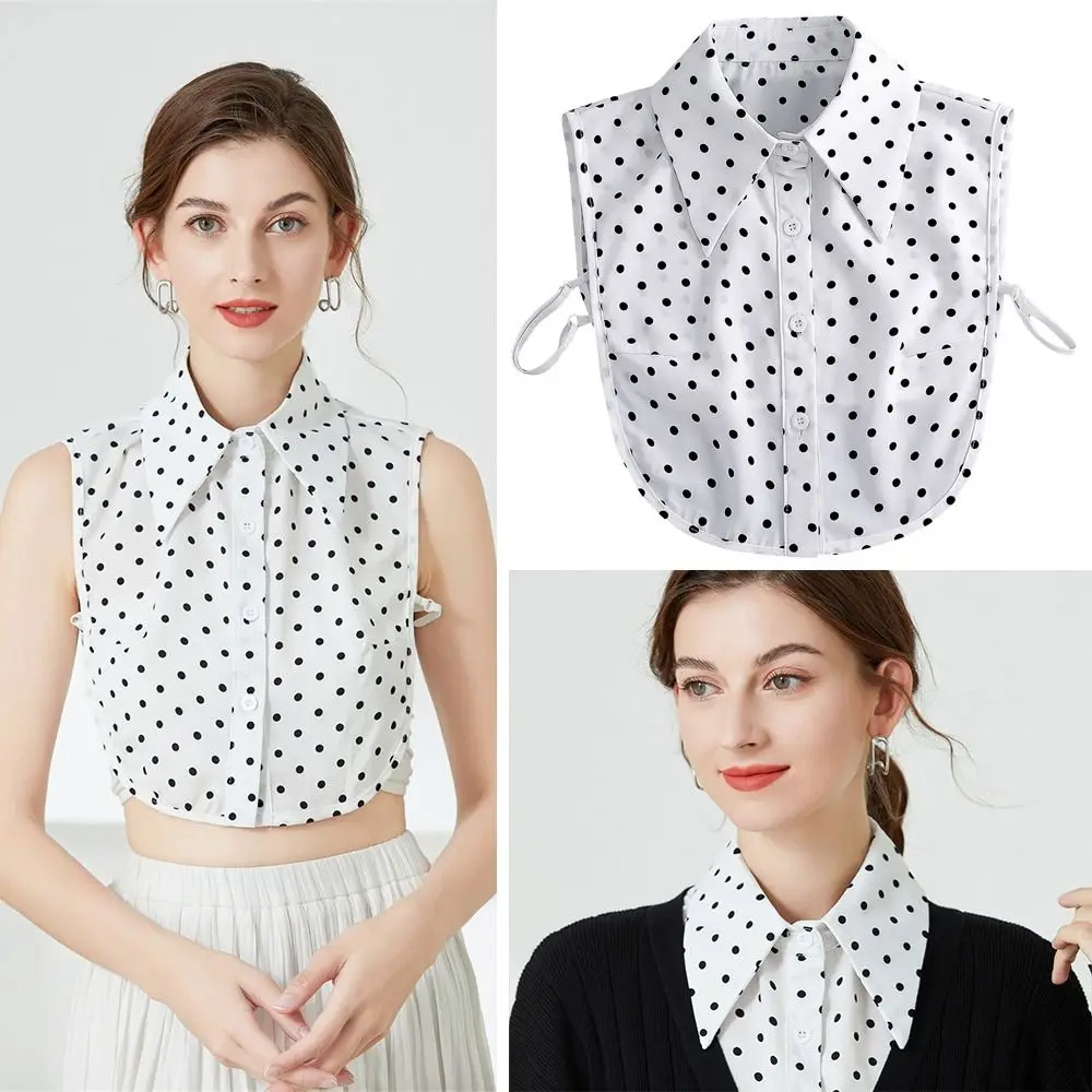 

Новый съемный искусственный воротник в белый горошек с накладным воротником и вырезом для женщин и девочек