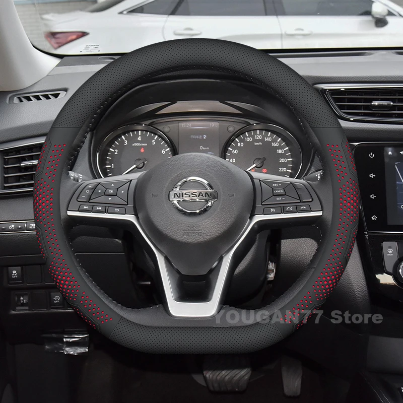 

Car Leather Steering Wheel Cover For Nissan X-Trail Rogue 2015-2025 Auto Steering Wheel Nissan Rogue Accessories