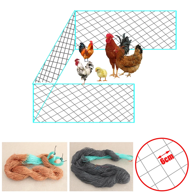 

High-strength Anti-Tearing Breeding Net Chicken/Rabblit Fence Nylon Mesh Netting Garden Pond Protection Anti Bird Net 1.5m/5m H