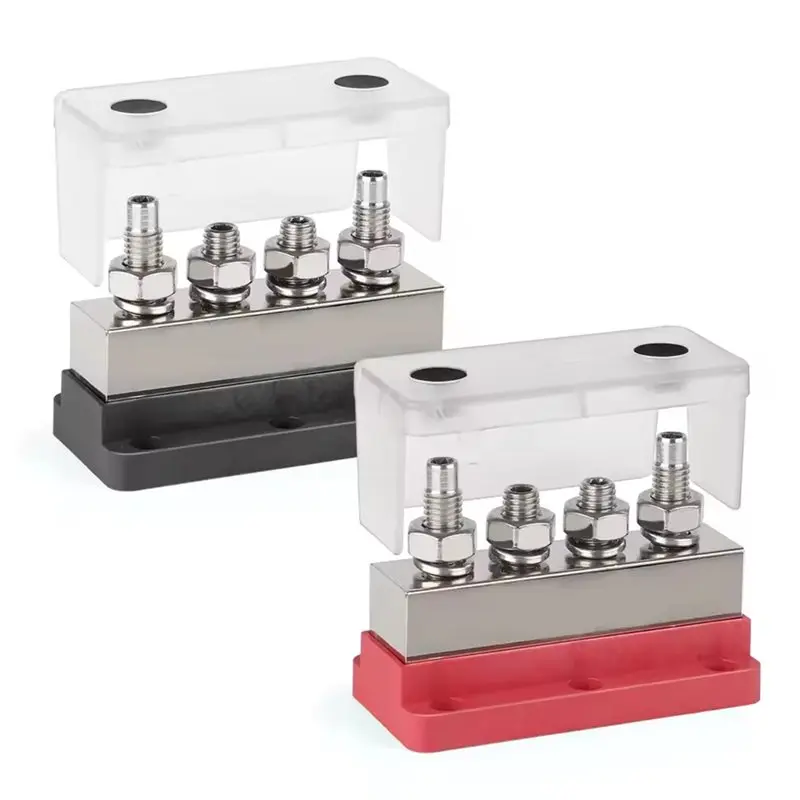 

AT92-Heavy Duty For Truck Marine Battery Compatible 4Xm10 Studs(3/8") Power Distribution Terminal Block