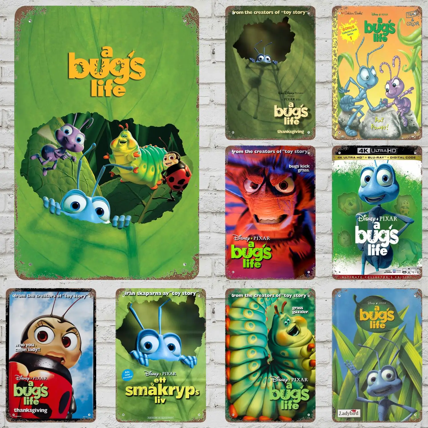 

MINISO A Bugs Life Decor Poster Vintage Tin Sign Metal Sign Decorative Plaque for Pub Bar Man Cave Club Wall Decoration