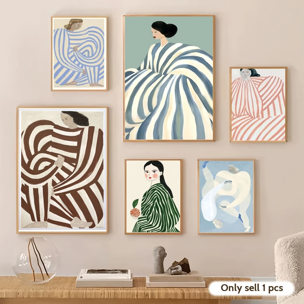 S-SimplicityS Sofia Lind Art Modern Poster Stickers Self-Adhesive Art For Bedroom Living Room Home Decor Modern Wall Decals Gift