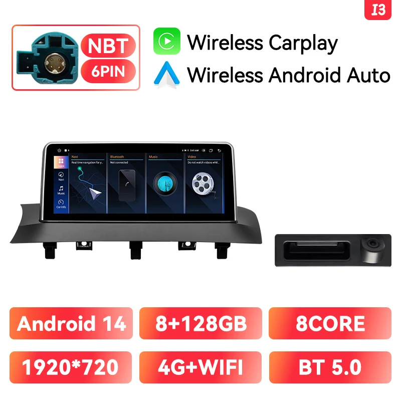 XONRICH Auto Multimedia Speler Voor BMW X3 F25 X4 F26 CIC NBT Android 14 Draadloze Carplay Android Auto GPS 4G Wifi DSP Stereo