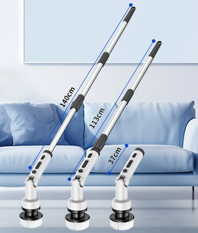 เครื่องขัดพื้นแบบหมุนไฟฟ้า 180 °   ด้ามจับเหลื่อมปรับความเร็วได้ 3 ระดับแบบหมุนได้ไร้สายสําหรับทําความสะอาดยาแนวกระเบื้องอาบน้ํา