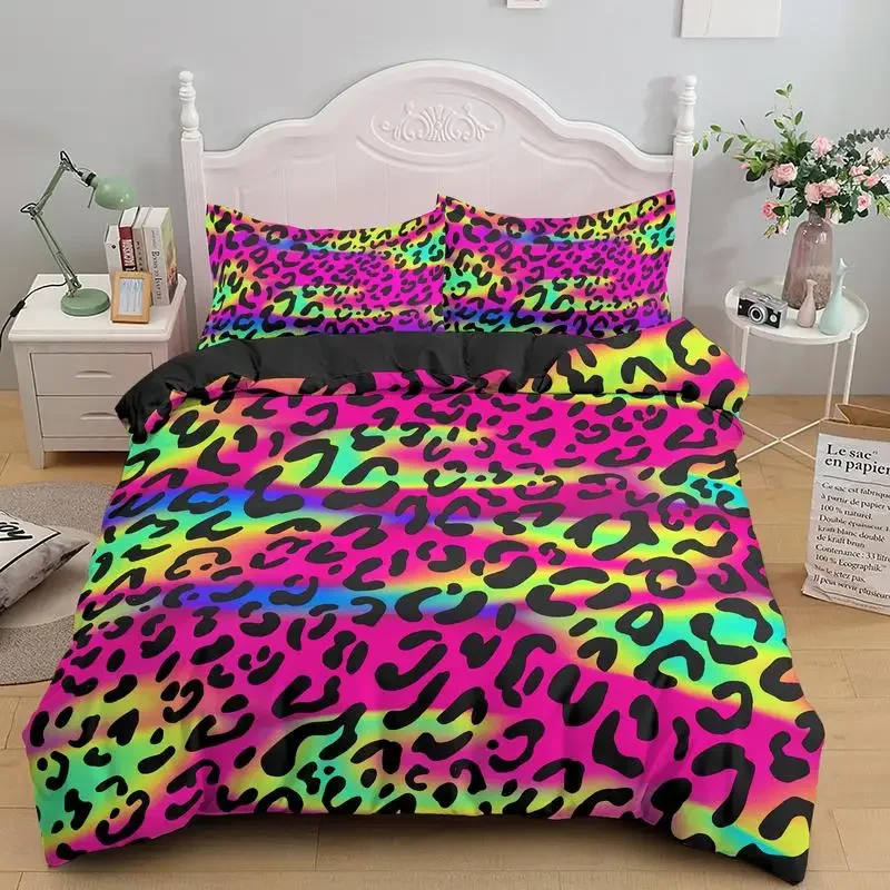 Luxury Leopard Print Bedding Sets Duvet Cover Twin Full Queen King Size Bed  Soft Comforter Bedclothes