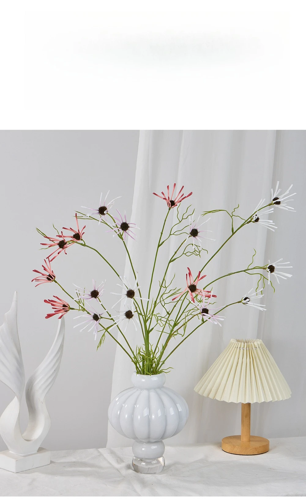 5 Stück Künstliche Blumen Seiden-Chrysanthemen DIY Brautstrauß Saaldekoration Kunstblume Simulation Kleine Wildchrysanthemen – Detail 7