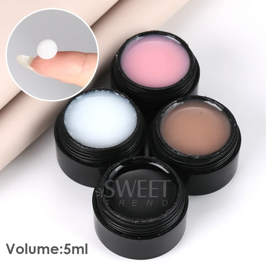 5 ml Kristall Weiche Feste Gel Klar Rosa Verlängerung Acryl Carving Nude Nagel Blume Gelee Gestaltung DIY Modell Maniküre lack Werkzeuge