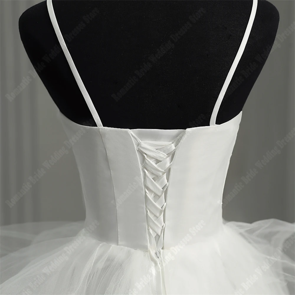 Elegante A-Linie Frauen Brautkleider flauschige mehr schicht ige dünne Gaze Saum Brautkleider maßge schneiderte ärmellose Vestidos de Novias