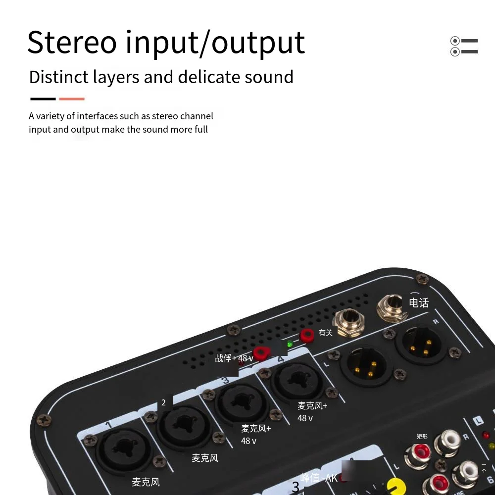 TITumnnl 6 チャンネル オーディオ ミキサー 屋外会議オーディオ USB Bluetooth 対応リバーブ オーディオ プロセッサー サウンドでライブを歌う