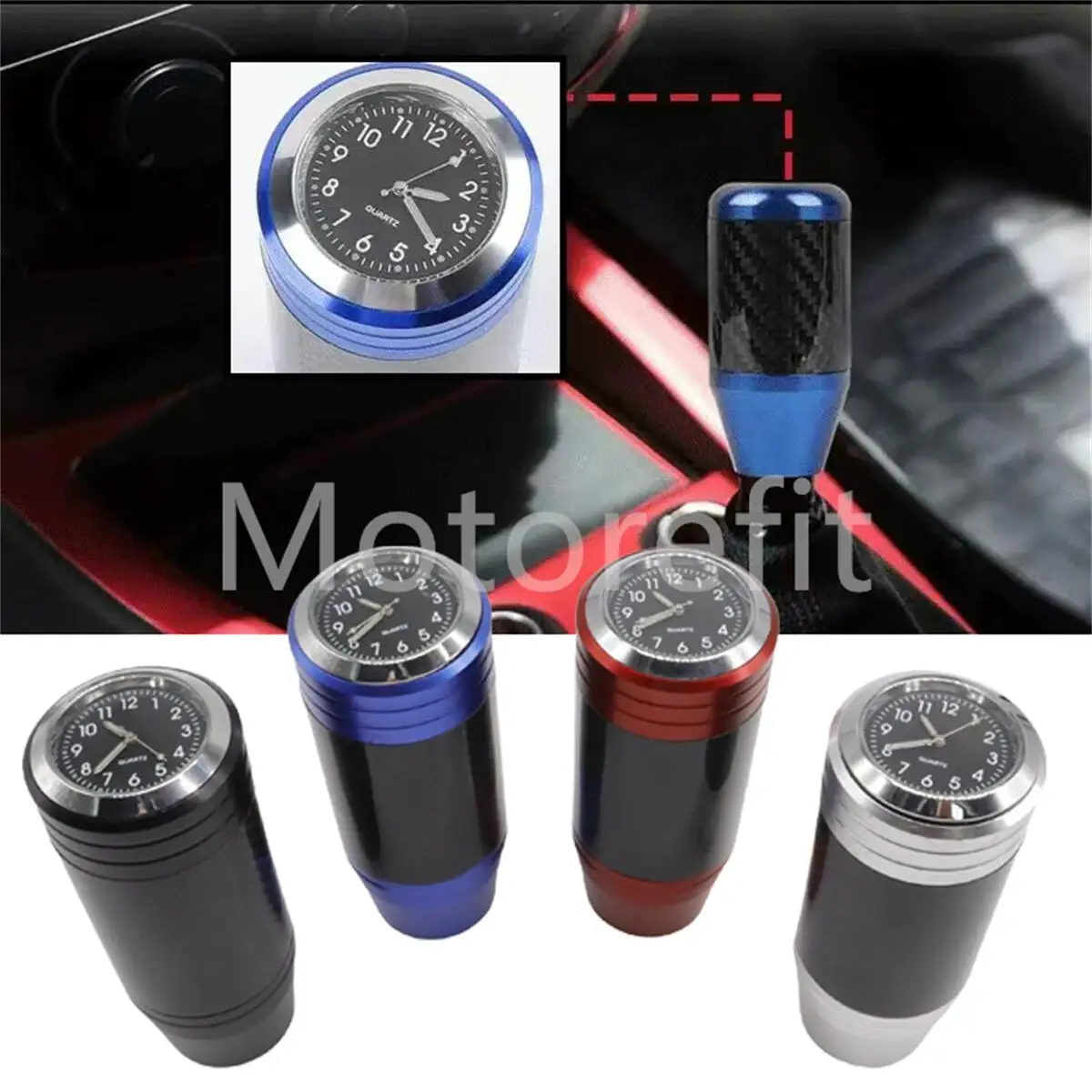 

100MM with new clock universal non-slip shift knob Manual transmission aluminum knurled shift lever knob