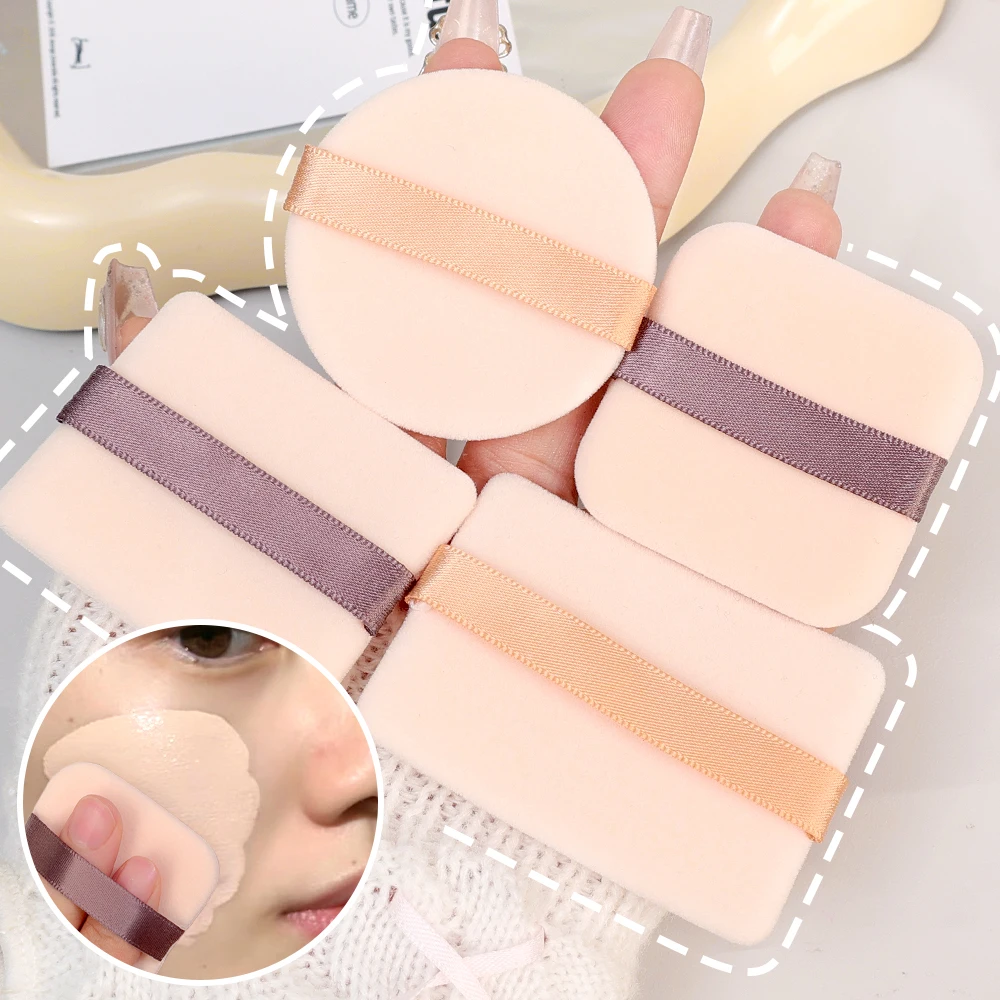 20pcs Flocked Cushion Powder Puffs Double Sided Soft Ultra-thin Women Foundation Powder Puff Portable Soft Cosmetic Sponge Tools