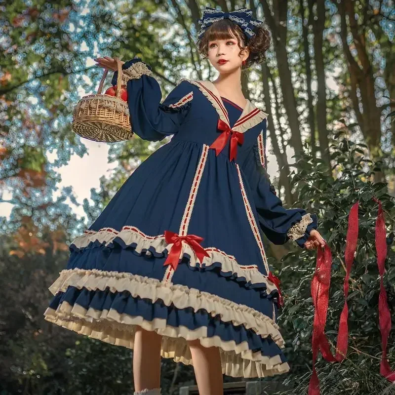

Original genuine long-sleeved dress autumn and winter daily cute Lolita dress