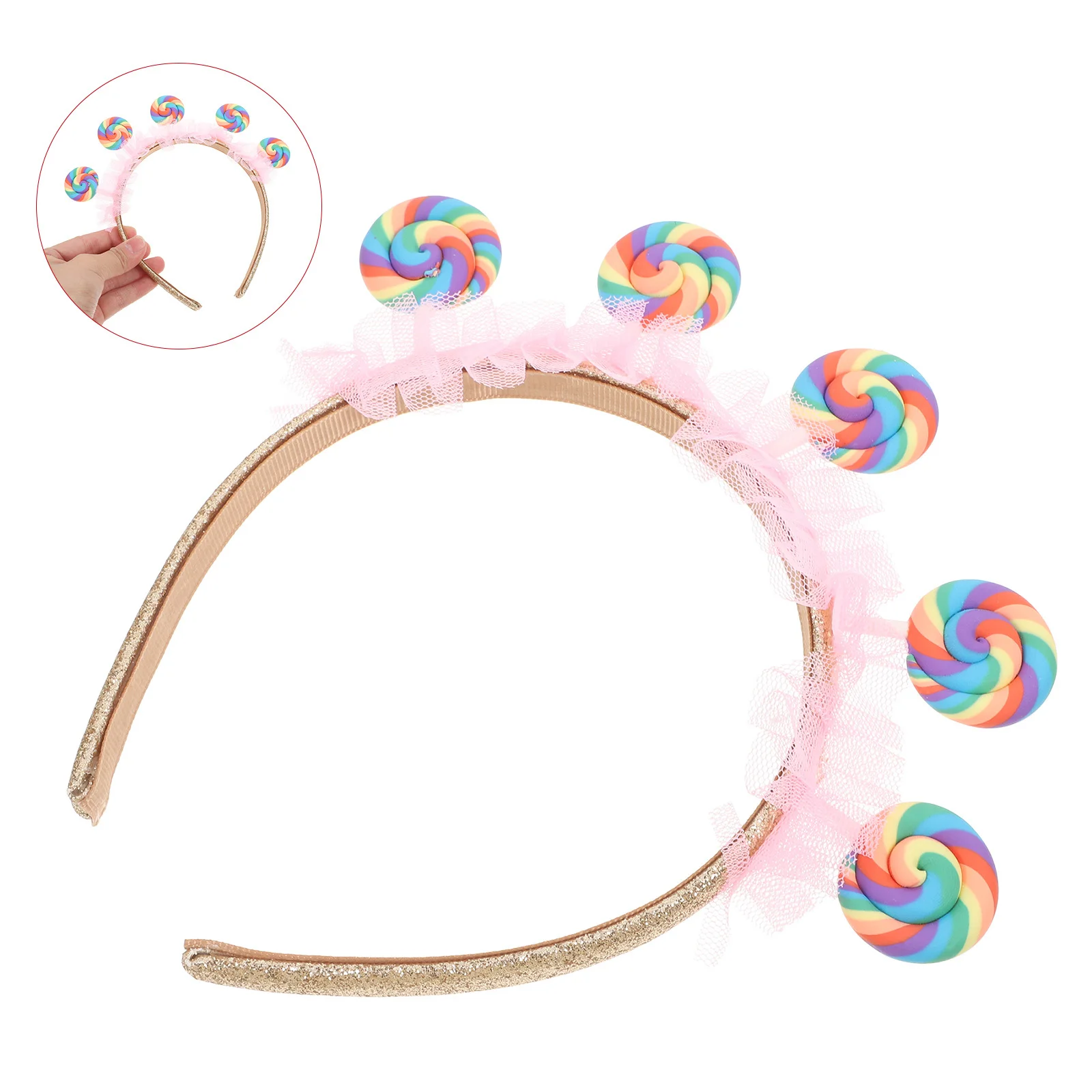 

Cartoon Lollipop Headband Cute Sweet Hairband Birthday Party Candy Hair Hoop Fun Creative Hair Accessories for Women