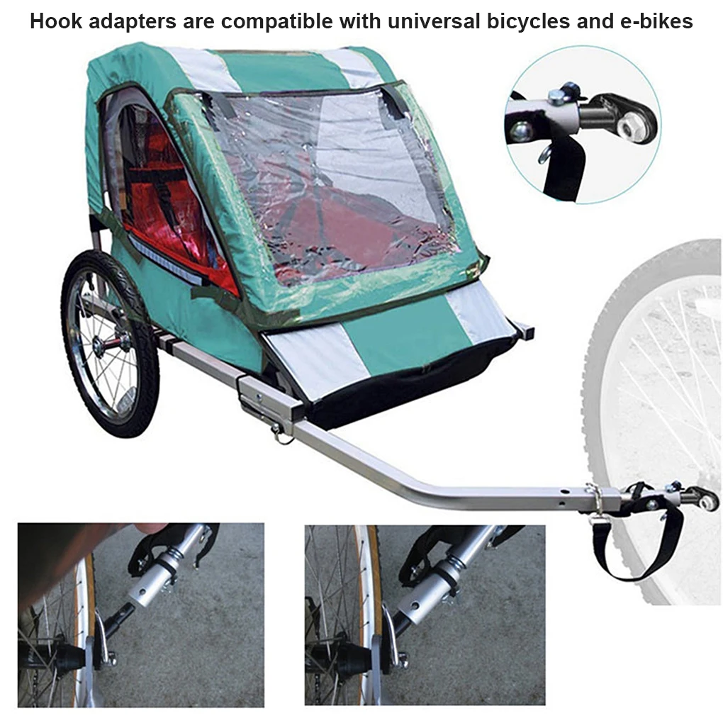 Bicycle Trailer Clutch Adapter Steel Hitch Pet Stroller Coupler Linker Portable Connector Universal E-Bike Towing Spare