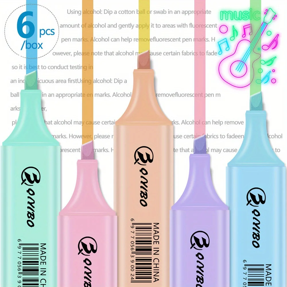 

4/6 Colors Mini Kawaii Style Highlighters – For Meeting Notes Study Marking Office Stationery, Back to School Gift.