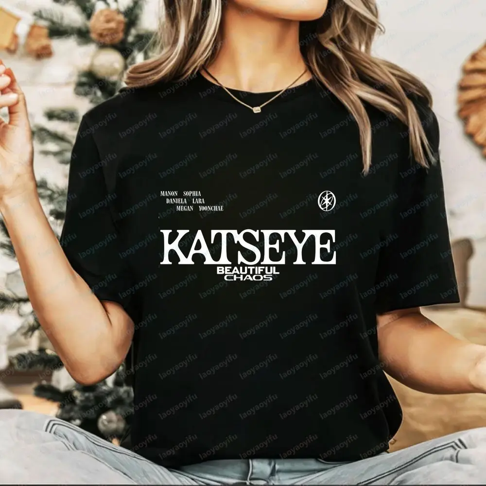 Katseye - Adult Humor Summer Casual Trendy Multi-Purpose Short-Sleeved T-Shirt for Both Men and Women with Round Neck
