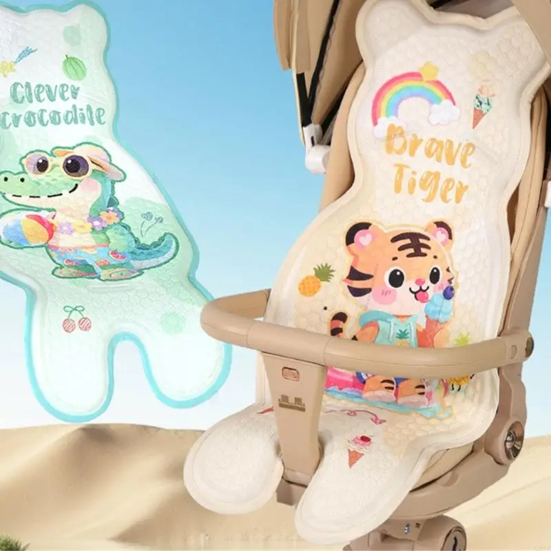 Infant Strollers Cooling Pad TPE Fabric Nonslip Design Lovely Cartoon Sear Mat Lightweight Travel Essential