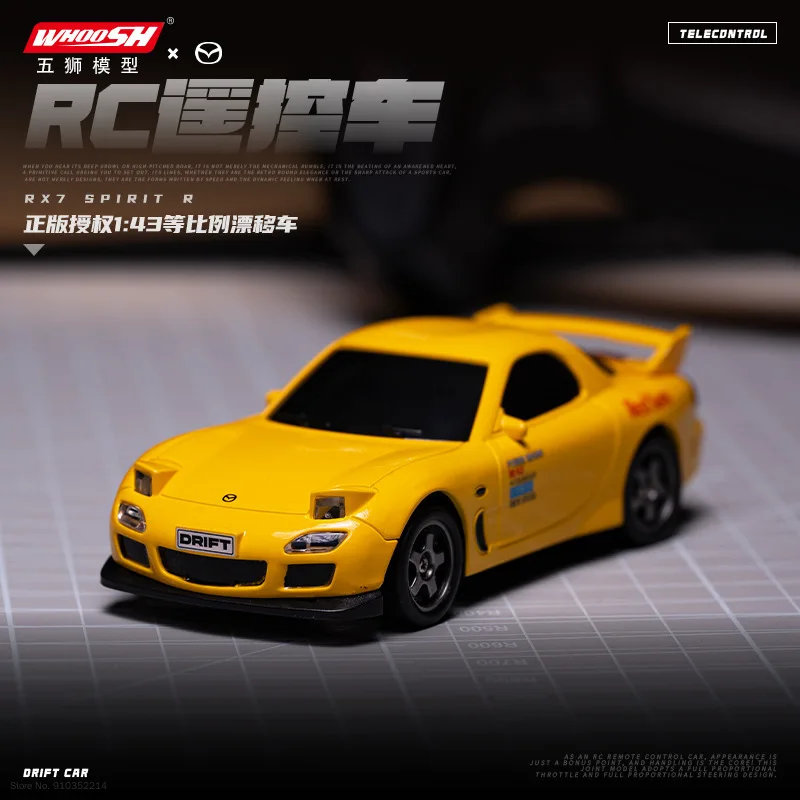 Whoosh Rc Drift Car Official Licensed Mazda Rx7 1/43 Full Scale Remote Control Racing Car Entry Level For Hobby Enthusiasts
