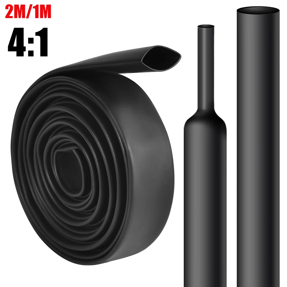 1M 2M 4:1 Thermoretractile Heat Shrink Tube with Glue Dual Wall 4/6/8/12/16 MM Heat Shrinkable Tubing for Electrical Insulatio