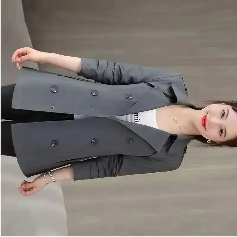 

Весенне-осенний женский плащ, новинка 2025, корейский двубортный женский плащ средней длины, пальто, ветровка, женская верхняя одежда