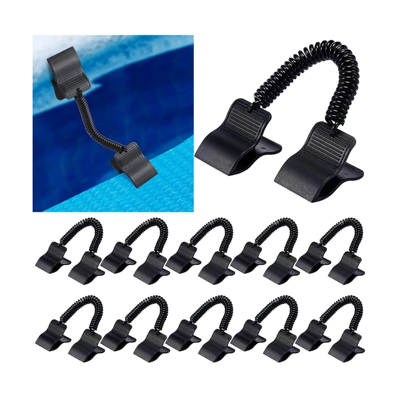 12 Pcs Swimming Pool Cover Clips For Above Ground Pools Solar Cover Reel Attachment Kit Wind Guard Swimming Pool Cover