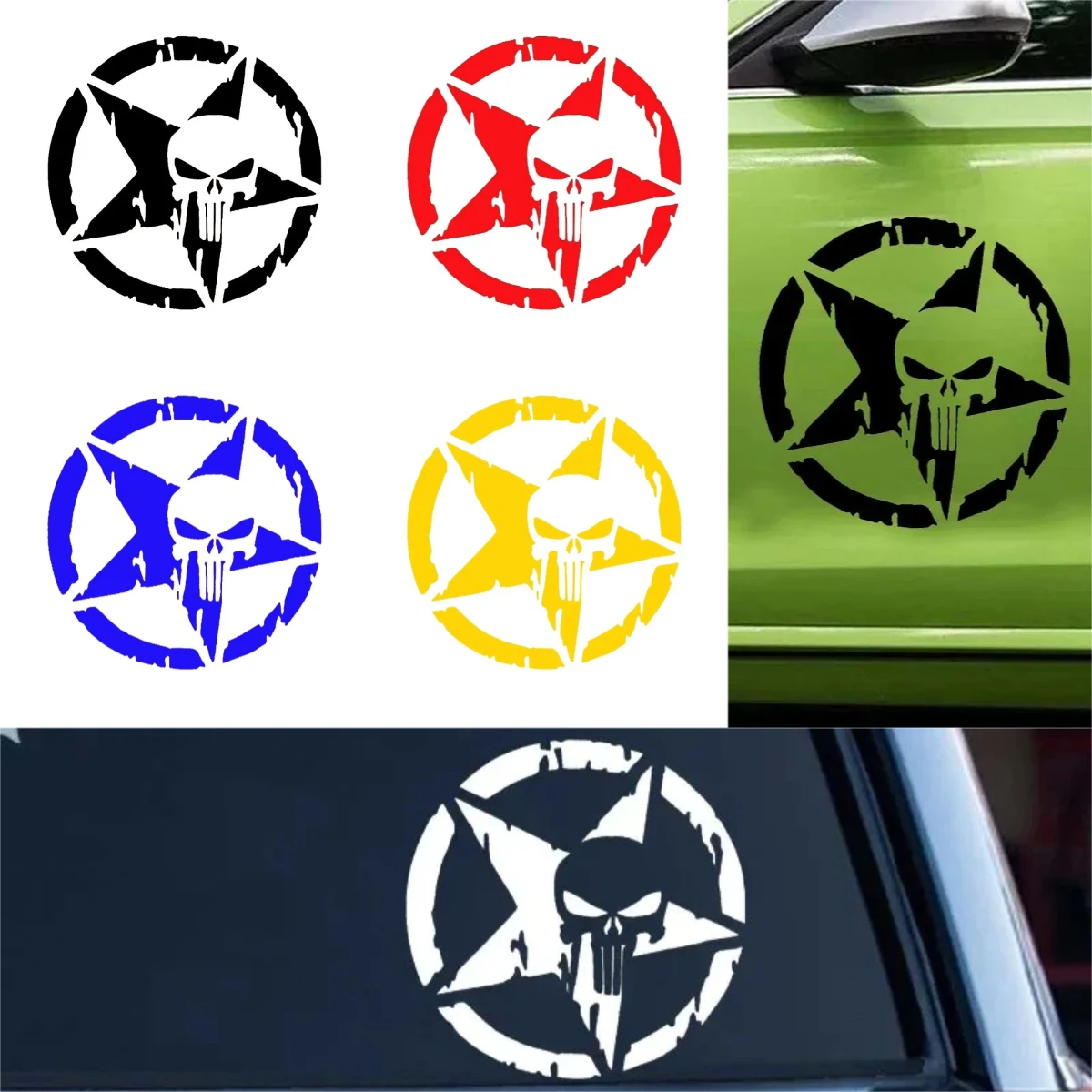 

Car Sticker PVC Skeleton Pentagram Decal Waterproof Motorcycle Laptop Trunk Guitar Decoration Temporary Vinyl Stickers