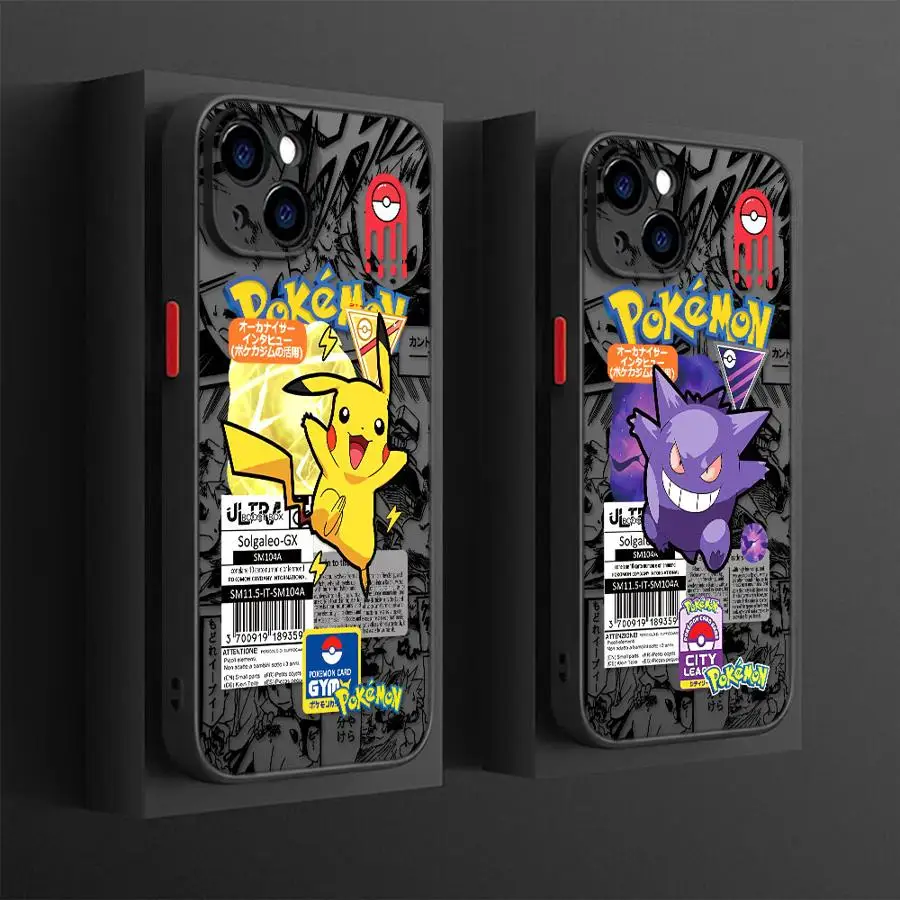 Hülle für iPhone 17 Pro Max 17e 15 14 16 Plus 12 11 XS XR 13 Mini 7 8 SE Air Funda Rückseiten-Telefonabdeckung Anime Pokemons Gengar