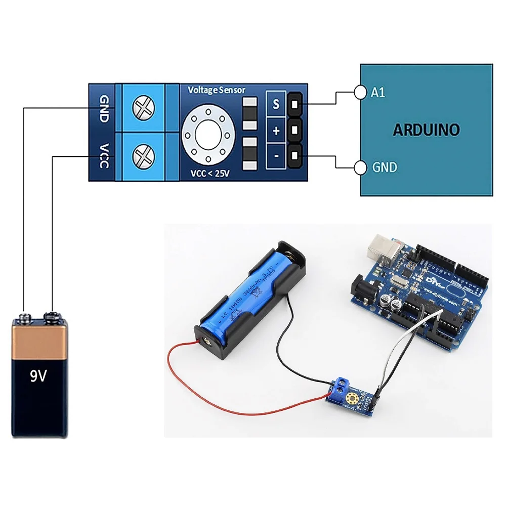 Smart Electronics Standard Voltage Sensor Module DC 0-25V Test Electronic Bricks Smart Robot Terminal Sensor for Arduino