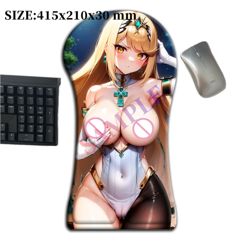 

415mm Xenoblade Chronicles Mythra 3D Whole Body Large Mouse Pad Arm Wrist Rest Anime Sexy Oppai Pad