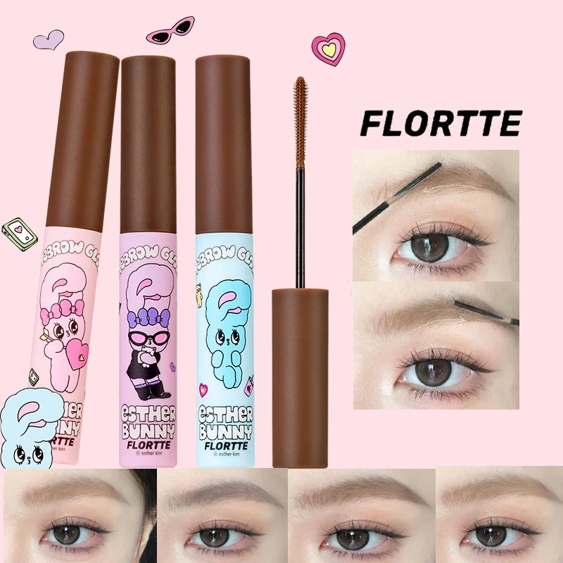 FLORTTE 눈썹 염료 크림 방수 오래 지속되는 자연 라이트 브라운 와일드 눈썹 색조 마스카라 아이 메이크업 화장품