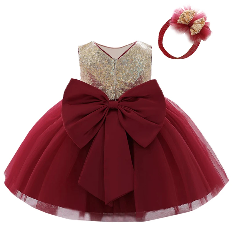 2023 Christmas Baby Dress For Girls Birthday Wedding Party Dresses 2PCS Toddler Clothes Sequins Tulle Girl Princess Vestidos