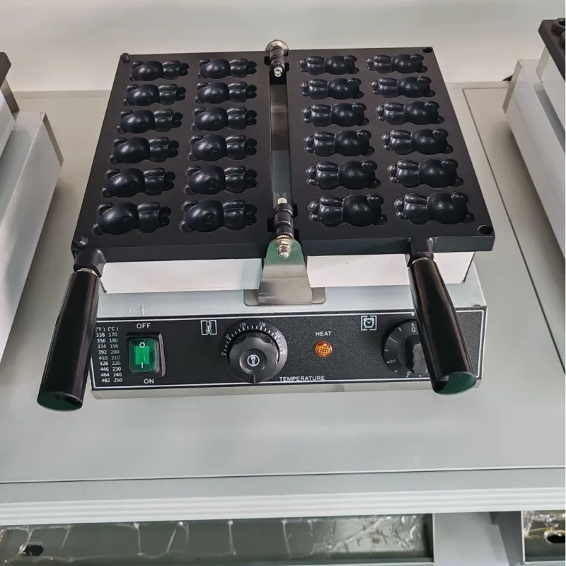 Commercial 12-grid Red Panda Doll Burning Machine 110V/220V Double-sided Heating Waffle Snack Equipment