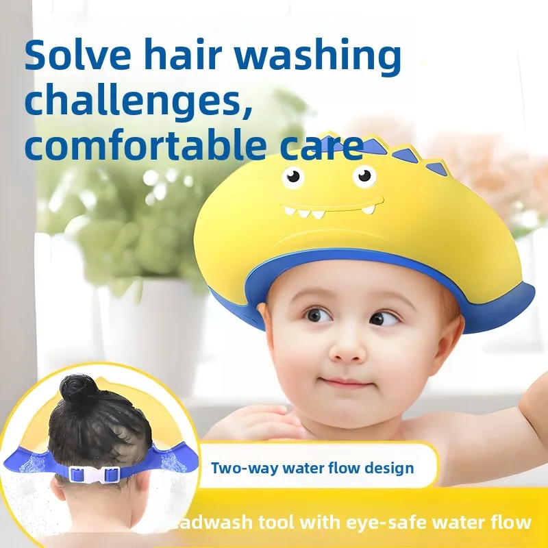 Baby Water Barrier Hat Waterproof Ear Protection Bathing Child Shampoo Cap Anti-Backflow Hair Washing Capsules Summer Short S...