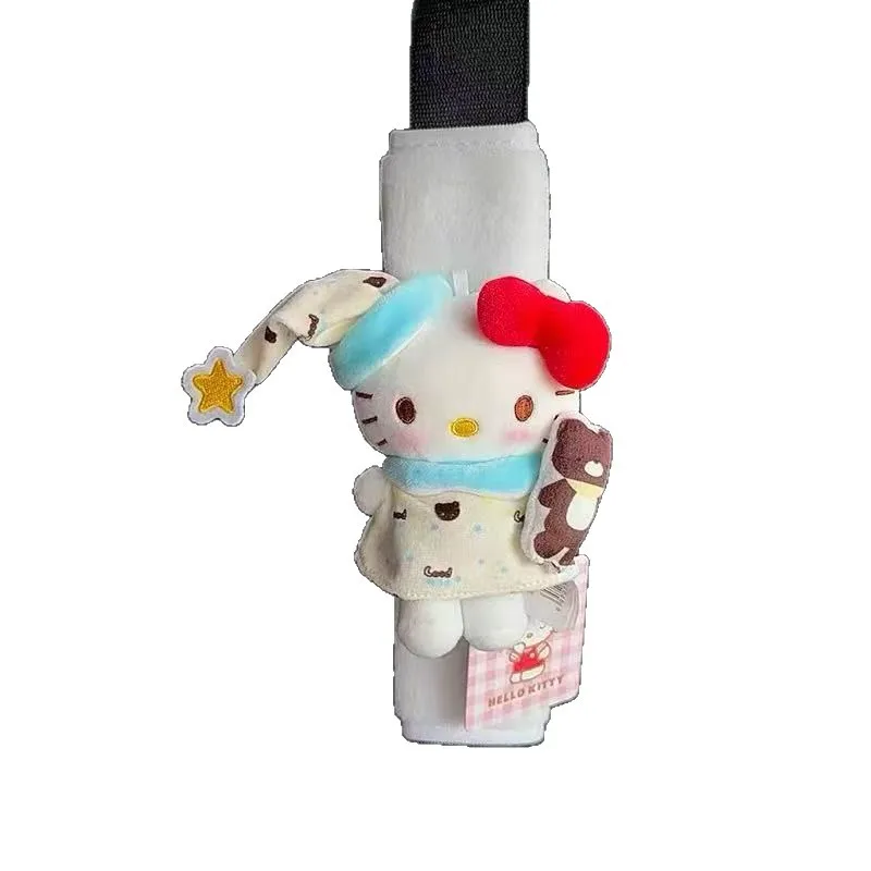 بيجامة لطيفة كيتي تحمل دمية الدب القطيفة مناسبة لحزام مقعد السيارة وسادات الكتف دمية كرتونية هدية في السيارة #5