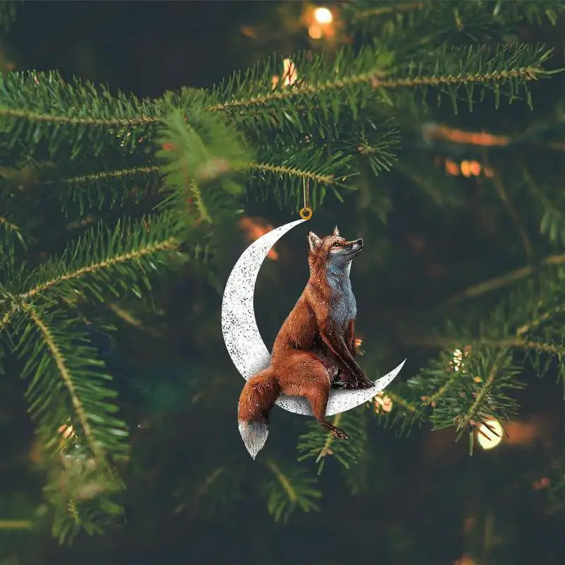 Animal Hanging Pendant Moon Sitting Cute Animal Ornament Multiuse Funny Hanging Animal Ornaments Home Decoration Accessories