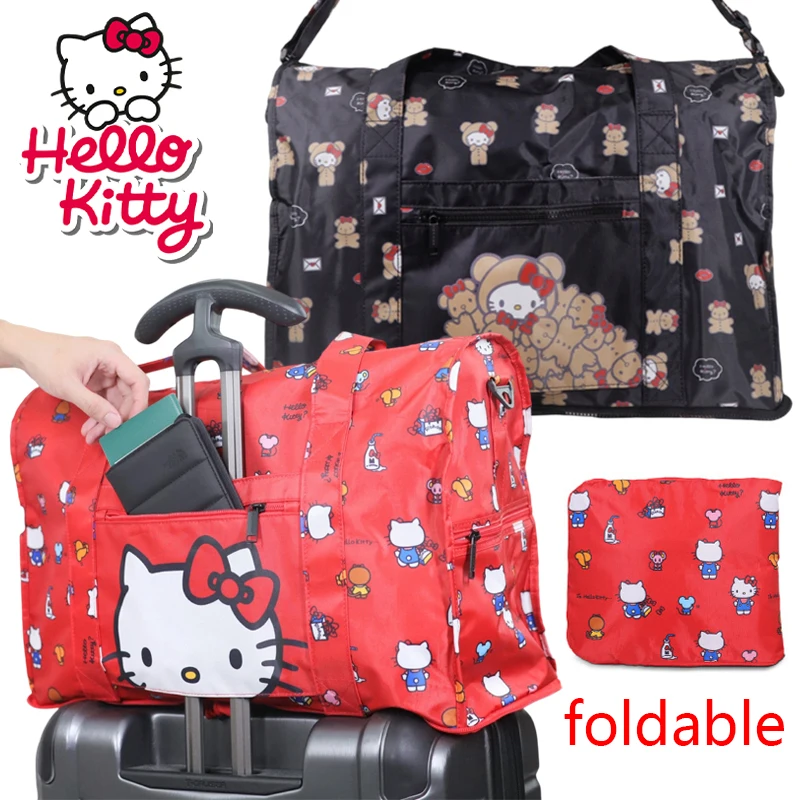 

Дорожная сумка Sanrio Hello Kitty, складные вещевые сумки, большая вместительная дорожная сумка для хранения, сумки для ручной клади на выходные, поездка на ночь