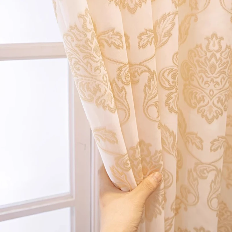 Custom  Size！！European Style Luxury Translucent Thickened Nature Vertically Curtains for Living Dining Room Bedroom Decor Window